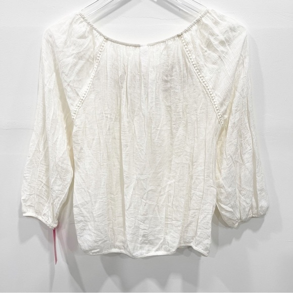 Xhilaration Gauzy Embroidered Bohemian White Blouse Women’s Large - Picture 2 of 8